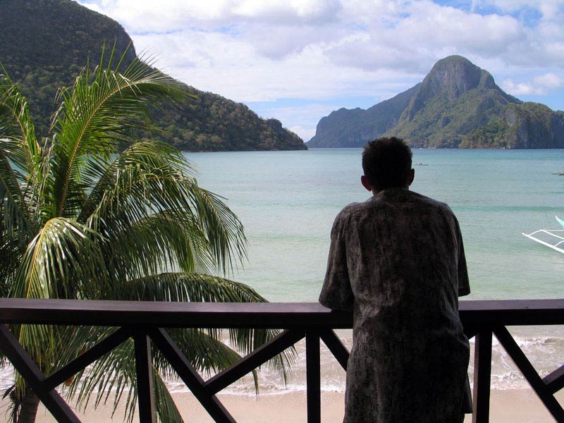 View of El Nido\'s beach from one of the resorts.