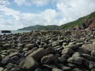 Rock formations at the tip of Palolem beach