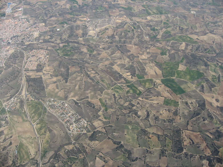 Aerial view on the final approach to Madrid