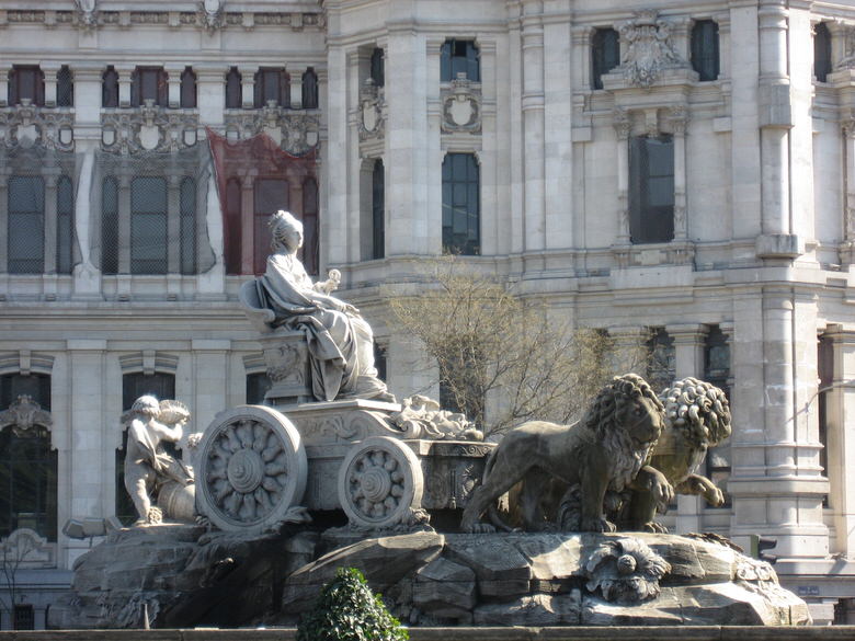  middle of the Square is the statue of Cybele the Phrygian goddess in a chariot pulled by lions