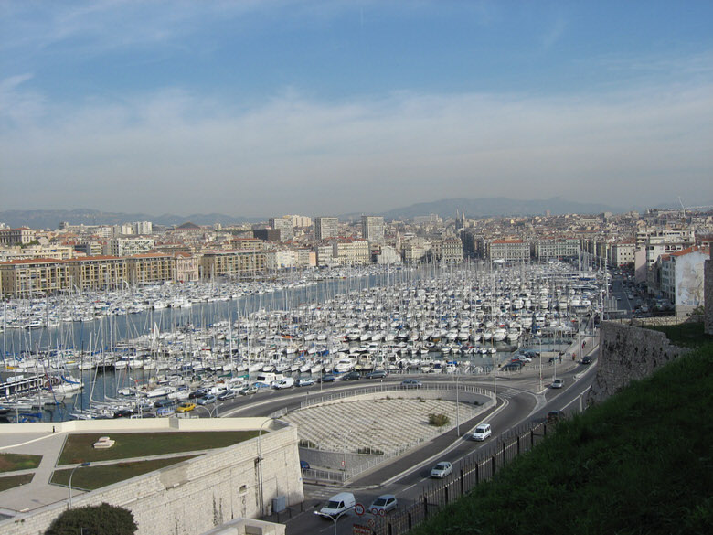View of the Old Port of Marseilles in its entirety